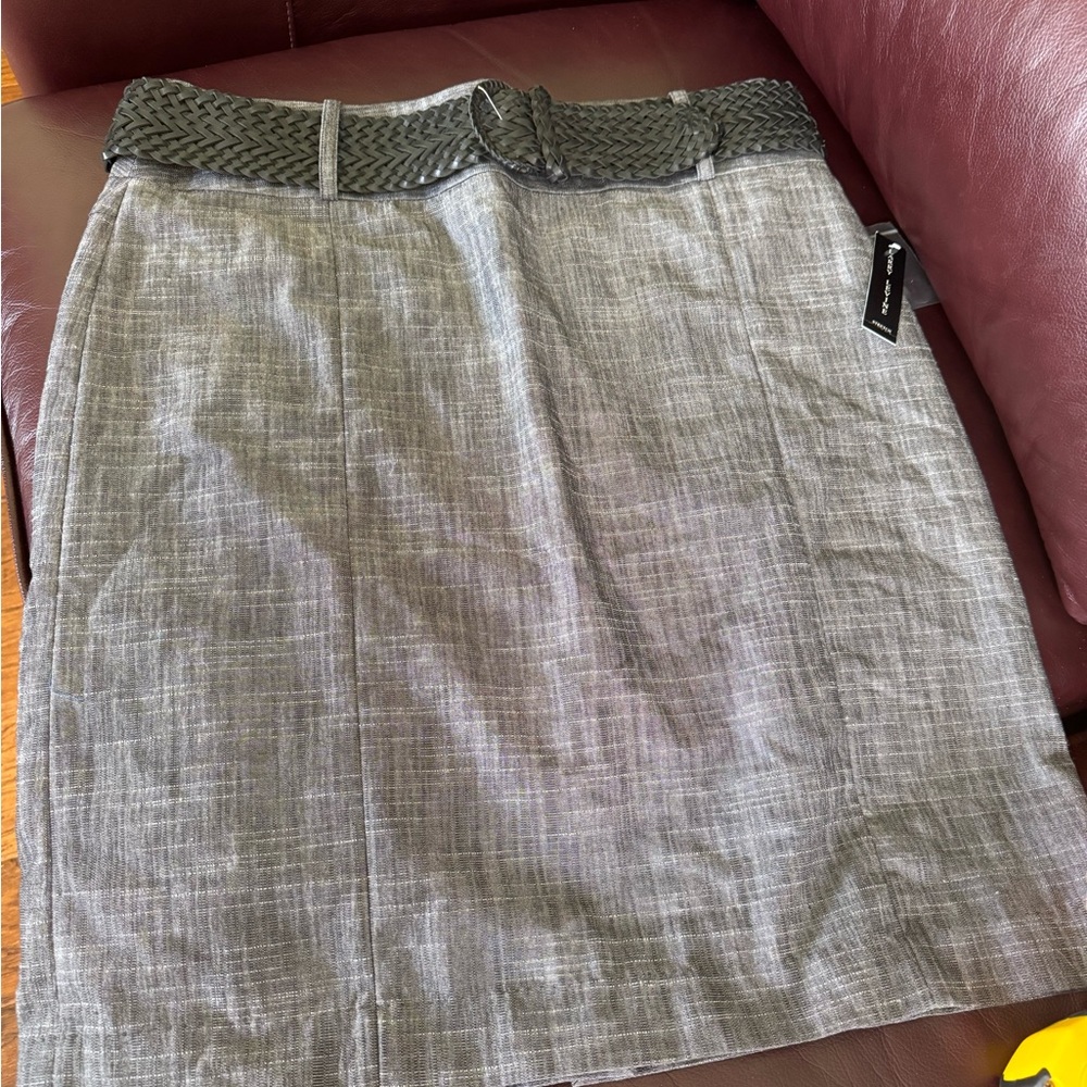 Larry Levine Black/Gray Knee-Length Pencil Skirt